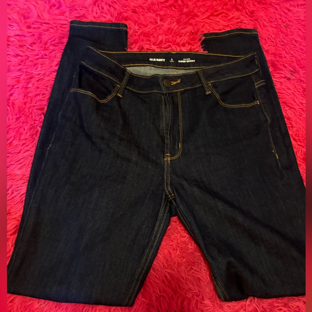 Old Navy Dark High Rise Super Skinny Jeans Size 8 Long